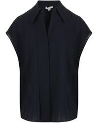 Vince - Cap-Sleeve Silk Blouse - Lyst
