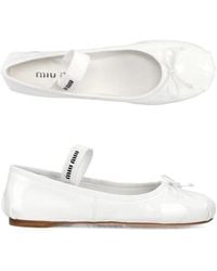 Miu Miu - Round-Head Flat Shoes - Lyst