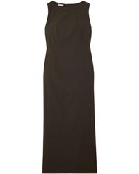 Brunello Cucinelli - Bead-Embellished Wool-Blend Twill Maxi Dress - Lyst