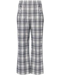 Veronica Beard - Dova Plaid Cotton-Blend Wide-Leg Pants - Lyst