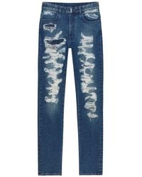 Givenchy - Slim Fit Destroyed Jeans - Lyst