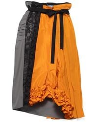 Prada - Floral Lace Detailed Midi Skirt - Lyst