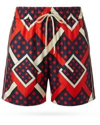 Gucci - Graphic Print Drawstring Shorts - Lyst
