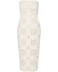Veronica Beard - Nettia Embroidered Cotton Midi Dress - Lyst