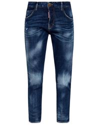 DSquared² - Bleached-Effect Straight-Leg Skinny Jeans - Lyst