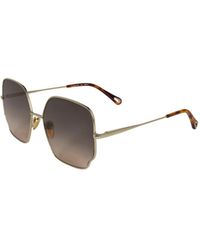 Chloé - Hexagonal Lens Full-Rim Retro Sunglasses - Lyst