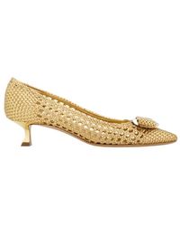 Ferragamo - Kitten Heel Pump With New Vara Plate - Lyst
