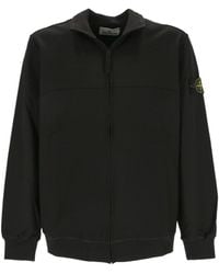 Stone Island - Logo Patch Zip Up Sweatshirt - Lyst