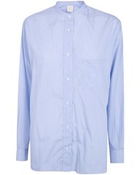 Aspesi - Striped-Pattern Band-Collar Shirt - Lyst