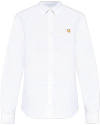 Maison Kitsuné - Maison Kitsuné Fox Head Embroidered Long-Sleeved Shirt - Lyst