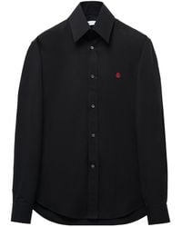 McQueen - Long Sleeved Skull Embroidered Shirt - Lyst