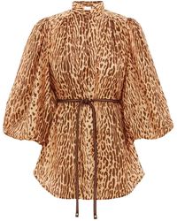 Zimmermann - Fluid Blouse With Animal Print - Lyst