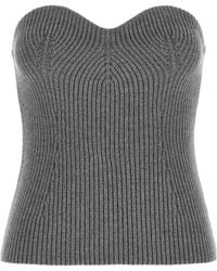 Jil Sander - Wool Knit Bustier Top - Lyst