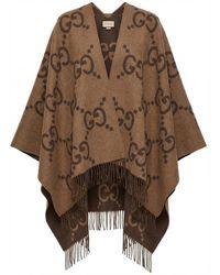 Gucci - Monogrammed Fringe Edge Poncho - Lyst