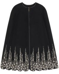 Valentino - Embroidered Compact Drap Cape - Lyst