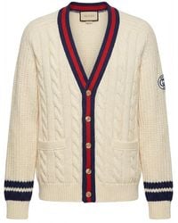 Gucci - V-Neck Cable-Knit Cardigan - Lyst