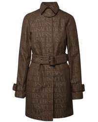 Versace - Long-Sleeved Belted Coat - Lyst