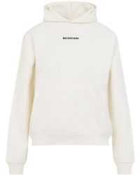 Balenciaga - Logo Embroidered Medium Fit Hoodie - Lyst