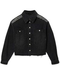 AllSaints - Nicky Studded Denim Jacket - Lyst