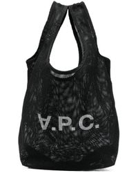 A.P.C. - Logo-Print Mesh Tote Bag - Lyst