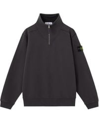 Stone Island - Quarter-Zip Funnel Neck Sweatshirt - Lyst