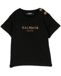 Balmain - Logo-Print Cotton T-Shirt - Lyst