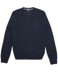 Armani Jeans - V-Neck Long-Sleeved Pullover - Lyst