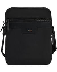 BOSS - Boss Logo Debossed Zip-Up Messenger Bag - Lyst