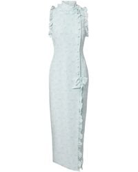 Alessandra Rich - Ruffled Bow-Detail Silk Maxi Dress - Lyst