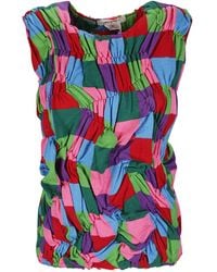 Comme des Garçons - Comme Des Garçons Shirt Panelled Ruched Knitted Top - Lyst