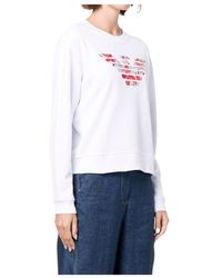 Emporio Armani - Floral Logo-Print Sweatshirt - Lyst