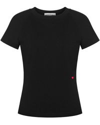 Moschino - Heart-Embroidered Crewneck T-Shirt - Lyst