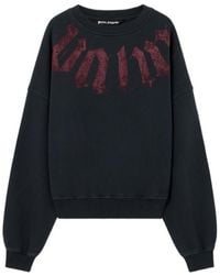 Palm Angels - Big Neck Logo Loose Crewneck Sweatshirt - Lyst
