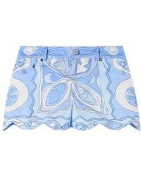 PUCCI - Pucci Angoli Scalloped Printed Shorts - Lyst