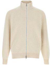 Brunello Cucinelli - Long-Sleeved Zip-Up Cardigan - Lyst
