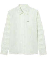 Lacoste - Striped Regular Fit Oxford Shirt - Lyst
