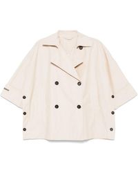 Peserico - Double-Breasted Trench Jacket - Lyst