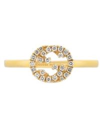 Gucci - Interlocking Diamond 18K Ring - Lyst