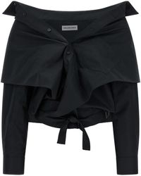 Balenciaga - Crop Shirt Off The Shoulder - Lyst