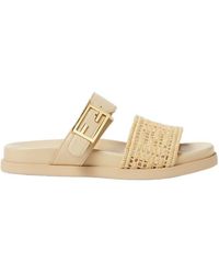 Fendi - Feel Ff Braided Double-Band Slides - Lyst