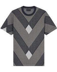 Emporio Armani - Jacquard-Knit Chevron T-Shirt - Lyst