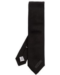 Moschino - Logo Embroidered Pointed Tip Tie - Lyst