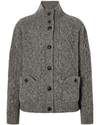 Blazé Milano - Cable-Knit Wool-Blend Cardigan - Lyst