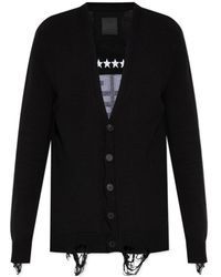 Givenchy - Logo Embroidered V-Neck Buttoned Cardigan - Lyst