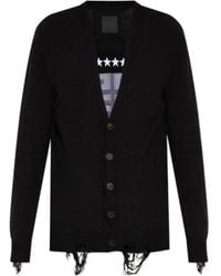 Givenchy - Logo Embroidered V-Neck Buttoned Cardigan - Lyst
