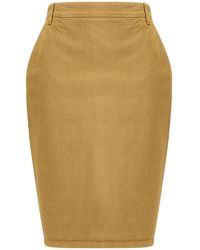 Saint Laurent - Mid-Rise Denim Pencil Skirt - Lyst