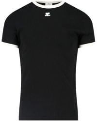 Courreges - Courrèges Bumpy Contrast Crewneck T-Shirt - Lyst