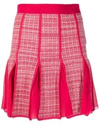 Elisabetta Franchi - Tweed Pleated Mini Skirt - Lyst