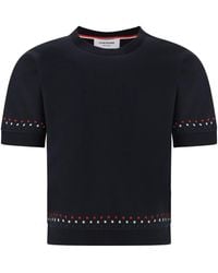 Thom Browne - Snowflakes Short-Sleeved T-Shirt - Lyst