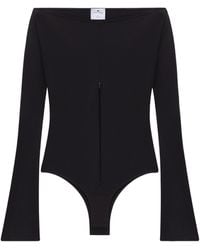 Courreges - Courrèges Drop Zipped Crepe Jersey Bodysuit - Lyst